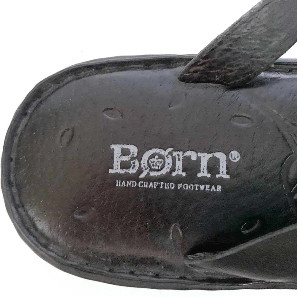 Born Black Leather Thong Sandals - Size 7 - Picture 6 of 7